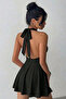 Halter Neck Front Double Layered Dress with Shorts Jt9345 - 5