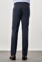 Men's Navy Blue Flat Flexible Side Pocket Slim Fit Trousers 1003245209_202 - 4