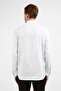White-Black Striped Pattern Hard Collar Long Sleeve Pocket Comfort Fit Cotton Shirt 1004255274 - 4
