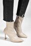Orion Premium Beige Stretch Thin Heeled Boots - 3