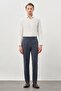 Men's Navy Blue Flat Flexible Side Pocket Slim Fit Trousers 1003245209_204 - 2