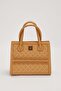 Khaki Self-Textured Handbag
