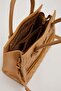 Khaki Self-Textured Handbag - 3