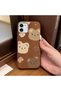 iPhone 11 Compatible, Stylish Phone Case with Cute Teddy Bear Pattern and Leather Texture. - 2