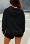 Women's Winter Cotton Bear Printed Hooded Oversize Sweatshirt with Kangaroo Pocket - 2