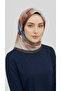 وشاح صوف بنمط تجريدي - بني غامق / نيلي - 4