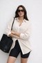 Women's Brown Striped Cotton Oversize Shirt – Comfortable Fit Casual Stylish Shirt - 3