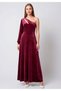 One-Shoulder Long Velvet Evening Dress