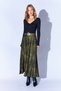 Patterned Green Belt Detailed Satin Skirt |   Ek1002910743 - 3