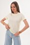 Women's Crew Neck Long Back Crew Neck Oversized T-Shirt 260023 - 2