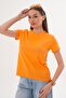 Women's Crew Neck Long Back Crew Neck Oversized T-Shirt 260023 - 4