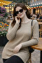 Women's Mercerized Button Detailed Slit Seasonal Sweater