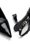 Women's Black Patent Leather Open-Back Pointed Thin Heeled Shoes - 4