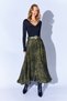Patterned Green Belt Detailed Satin Skirt |   Ek1002910743 - 6