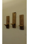 3 Pieces Decorative Wooden Wall Shelf Balcony Shelf Flower Pot Rustic (Flowers Not Included) - 2