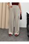 High Waist Wide Leg Trousers with Internal Elastic and Grass Detail 8908 - 5
