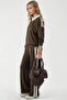 Modal Textured Zipper Collar, Wide Leg Two-Piece Suit Berşan Collection