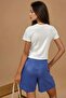 Regular Fit Crew Neck 100% Cotton Crop T-Shirt with Print Detail - 3