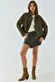 Soft Textured Suede Bomber Jacket - 5