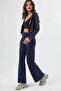 Modal Textured High Waist Wide Leg Ruched Detail Pants Berşan Collection - 3