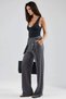 Modal Textured Belt Detailed High Waist Straight Leg Knitted Trousers Berşan Collection - 2