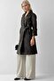 Bdart Lace-Up Faux Leather Trench Coat - 2