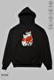 Unisex Hoodie Long Sleeve Teddy Bear Printed Hooded Oversized 100% Cotton Combed Cotton Sweatshirt - 6