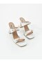 Estelle White Thick Heeled Women's Slippers - 2