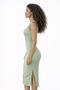 Women's Bodycon Mini Cyclist Collar Terry Knitted Dress - 2