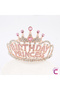 Birthday Princess Written Pink Silver Crystal Stone Birthday Crown Rose Gold Metal Princess Party Crown - 3