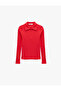 Slim Fit Long Sleeve Half Zip Shirt Collar T-Shirt - 3