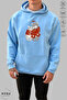 Unisex Hoodie Long Sleeve Teddy Bear Printed Hooded Oversized 100% Cotton Combed Cotton Sweatshirt - 4