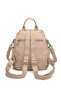 Washable Leather Cover Detailed Multi-Compartment Beige Stylish Backpack Shoulder Crossbody Bag - 3
