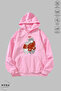 Unisex Hoodie Long Sleeve Teddy Bear Printed Hooded Oversized 100% Cotton Combed Cotton Sweatshirt - 4