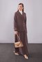 Coffee-Colored Side Tie Detailed Skirt Set