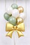 Gold Bow Foil Balloon Set – Mold Green & Gold Latex Balloons