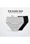 3-Piece Natural Underwear Set – Black, White, Gray – Cotton, Breathable Fabric