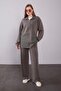 Khaki Self-Patterned Collared Double Suit