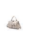 Women's Beige Washed Leather Multi-Compartment Stylish Backpack Shoulder Crossbody Bag