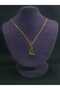 Harp Instrument Steel Necklace Copper Antique Oxide Pendant and Yellow Colored Steel Necklace Music Steel Necklace - 4