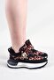 Elra Leopard Patterned Sneakers with Fur Inside Black - 5