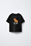 Capybara Printed Black Crew Neck Kids T-Shirt T-Shirt