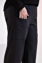 Plus Size Women's Trousers with Button Detail at the Hem, Black - 8