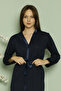 Women's Satin Detailed Cotton Dressing Gown & Mini Robe - 2