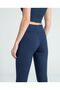 Wide Belt Ribbed Knit Corded Fabric Leggings - 2