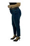 Plus Size Denim Shaping / Sculpting Belted High Waist Pipe Leg Women's Trousers - 5
