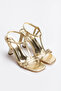 Women's Thin Heeled Stylish Evening Dress Shoes Gold - 5