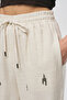 Women's Ethnic Modern Bead Embroidered Natur Palazzo Pants - 3