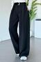 Glam Belt Detailed Palazzo Trousers Black