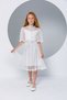 Girls' Lace Detail Mandarin Collar Belted Dress - New Season - 2